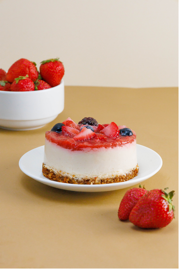 Pay de queso con Frutos Rojos con Proteína