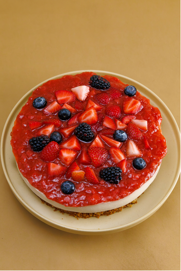 Pay de queso con Frutos Rojos con Proteína