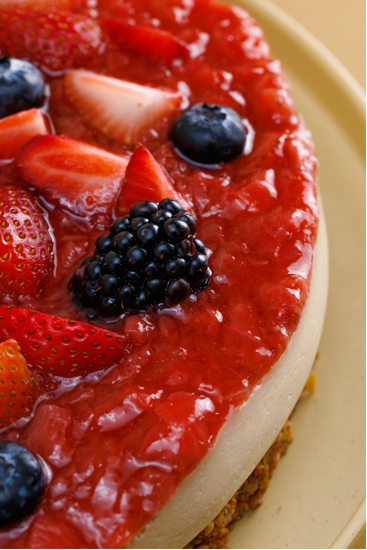 Pay de queso con Frutos Rojos con Proteína